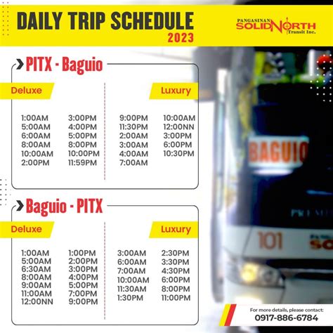 MANILA TO BAGUIO TO MANILA BUS SCHEDULE .